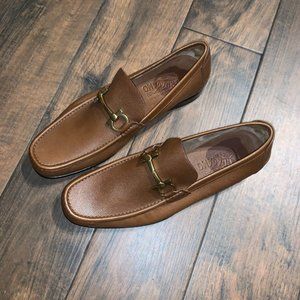 Salvatore Ferragamo men's loafers shoes size 10 E brown leather